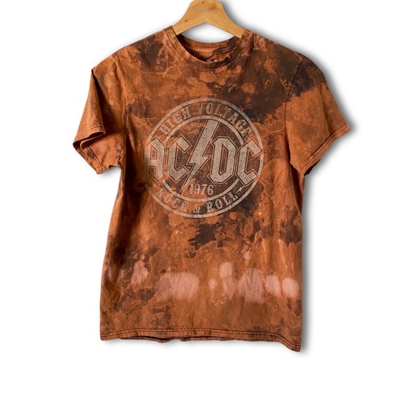 Custom Bleached Men's AC/DC T-Shirt - Picture 2 of 5